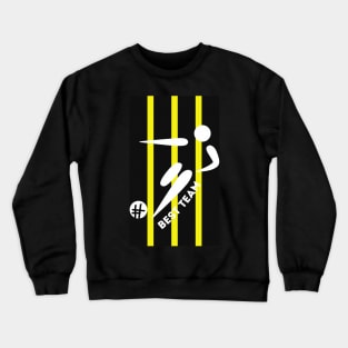 Yellow Black BEST TEAM - Football Player Crewneck Sweatshirt